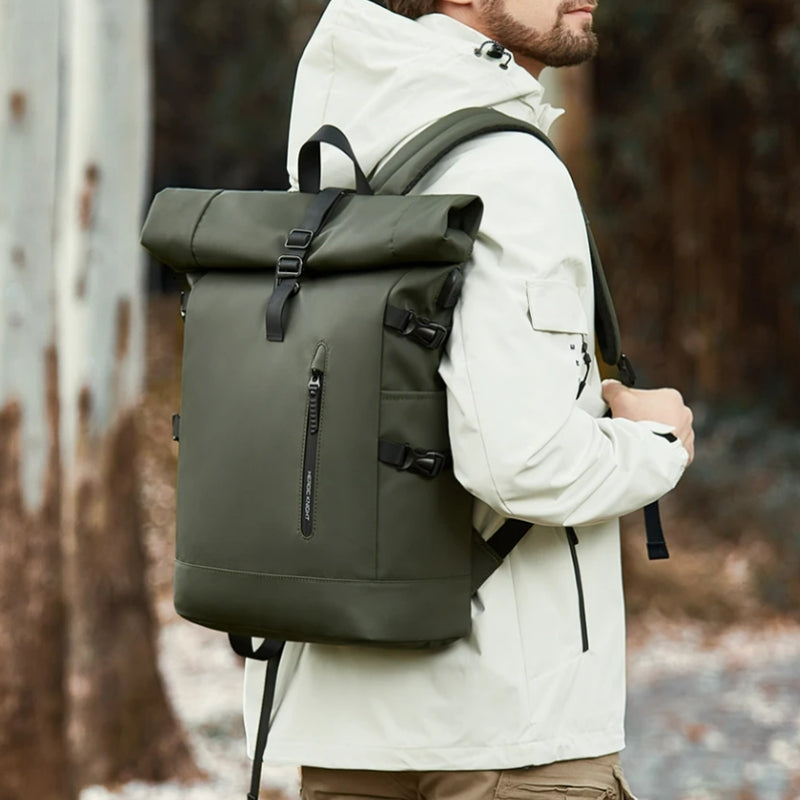 Water-Resistant Roll Top Backpack