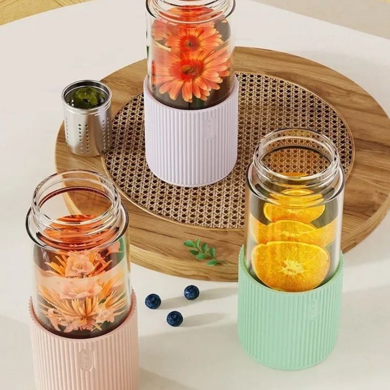 Glass Infuser Water Bottle