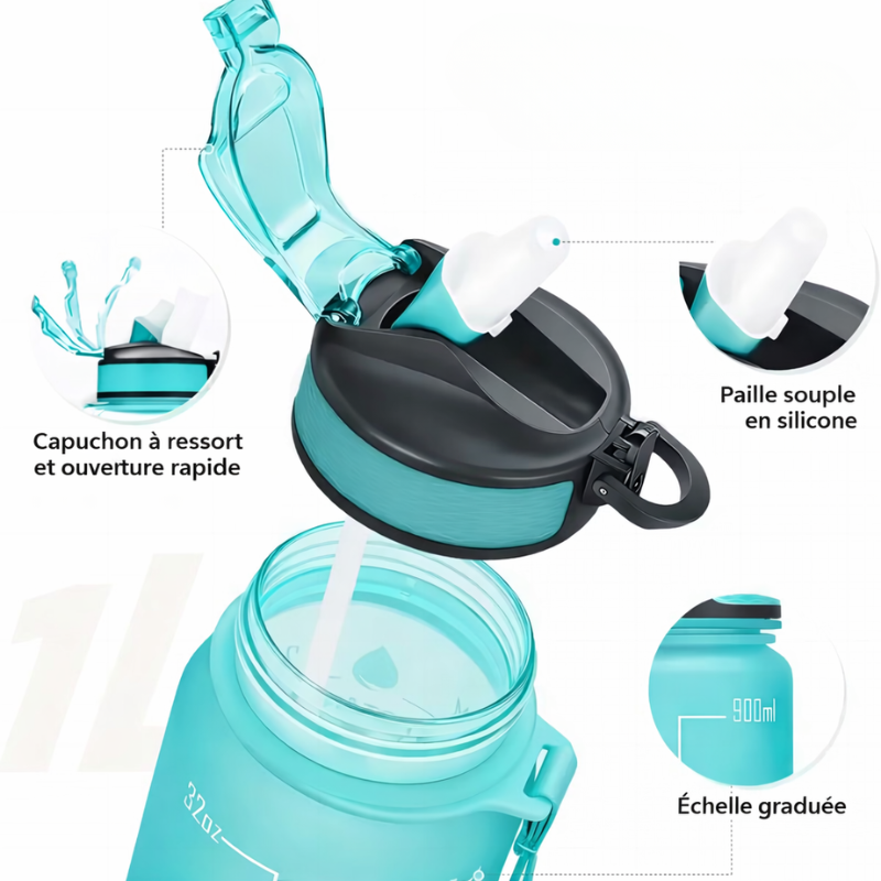 Water Bottle with Straw