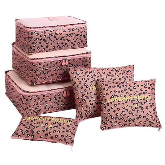 luggage organizer bag - Pink Leopard Print