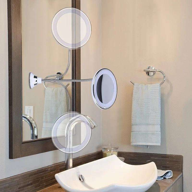 miroir grossissant mural et lumineux
