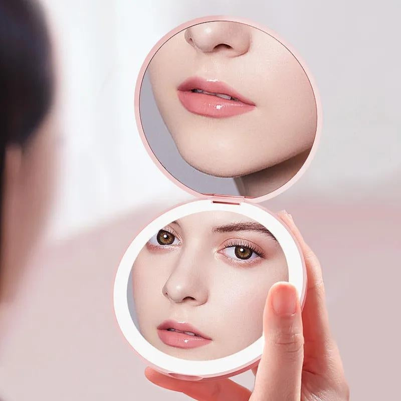 miroir de poche avec led