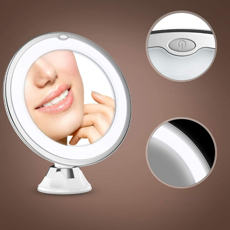 miroir grossissant lumineux de voyage