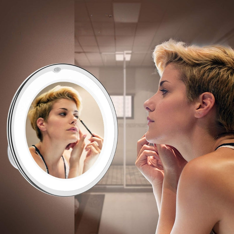 miroir grossissant lumineux avec ventouse