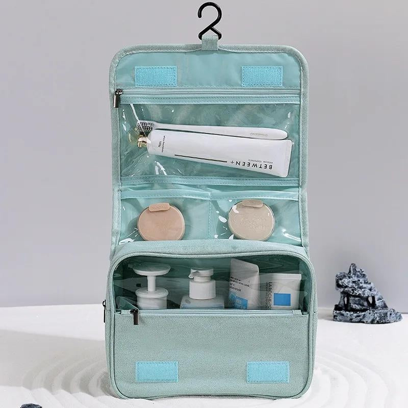 trousse de toilette pliable à suspendre