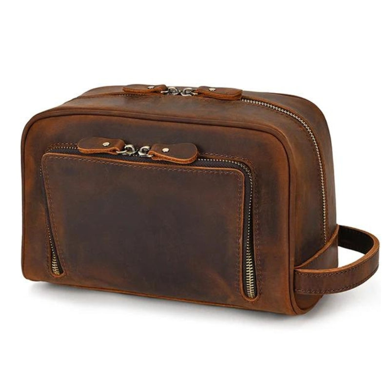 trousse de toilette voyage en cuir pour homme